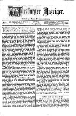 Würzburger Anzeiger (Neue Würzburger Zeitung) Dienstag 10. Februar 1863