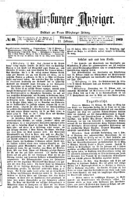 Würzburger Anzeiger (Neue Würzburger Zeitung) Mittwoch 11. Februar 1863