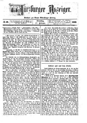 Würzburger Anzeiger (Neue Würzburger Zeitung) Dienstag 17. Februar 1863