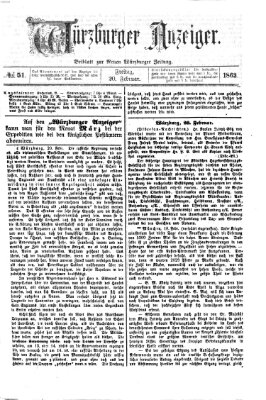 Würzburger Anzeiger (Neue Würzburger Zeitung) Freitag 20. Februar 1863