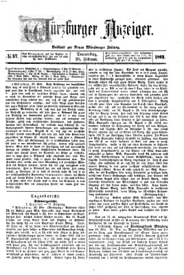 Würzburger Anzeiger (Neue Würzburger Zeitung) Donnerstag 26. Februar 1863