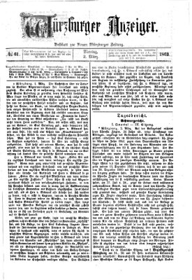 Würzburger Anzeiger (Neue Würzburger Zeitung) Montag 2. März 1863