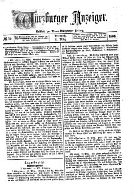 Würzburger Anzeiger (Neue Würzburger Zeitung) Mittwoch 11. März 1863