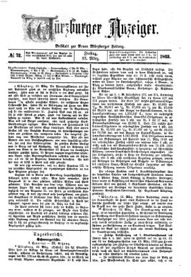 Würzburger Anzeiger (Neue Würzburger Zeitung) Freitag 13. März 1863