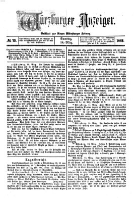 Würzburger Anzeiger (Neue Würzburger Zeitung) Samstag 14. März 1863