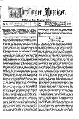 Würzburger Anzeiger (Neue Würzburger Zeitung) Sonntag 15. März 1863