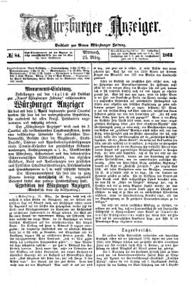 Würzburger Anzeiger (Neue Würzburger Zeitung) Mittwoch 25. März 1863