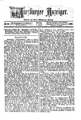 Würzburger Anzeiger (Neue Würzburger Zeitung) Freitag 3. April 1863