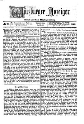 Würzburger Anzeiger (Neue Würzburger Zeitung) Donnerstag 9. April 1863