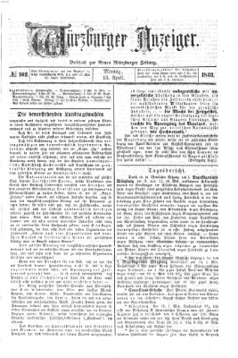 Würzburger Anzeiger (Neue Würzburger Zeitung) Montag 13. April 1863