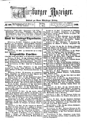 Würzburger Anzeiger (Neue Würzburger Zeitung) Freitag 1. Mai 1863