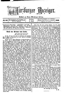 Würzburger Anzeiger (Neue Würzburger Zeitung) Freitag 8. Mai 1863