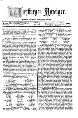 Würzburger Anzeiger (Neue Würzburger Zeitung) Samstag 30. Mai 1863