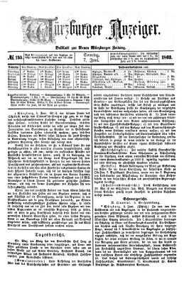 Würzburger Anzeiger (Neue Würzburger Zeitung) Sonntag 7. Juni 1863