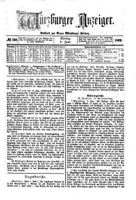 Würzburger Anzeiger (Neue Würzburger Zeitung) Montag 8. Juni 1863