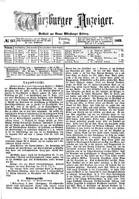 Würzburger Anzeiger (Neue Würzburger Zeitung) Dienstag 9. Juni 1863