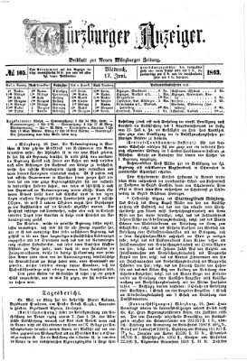 Würzburger Anzeiger (Neue Würzburger Zeitung) Mittwoch 17. Juni 1863