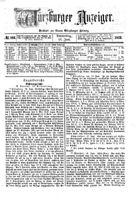 Würzburger Anzeiger (Neue Würzburger Zeitung) Donnerstag 18. Juni 1863