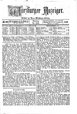 Würzburger Anzeiger (Neue Würzburger Zeitung) Sonntag 21. Juni 1863