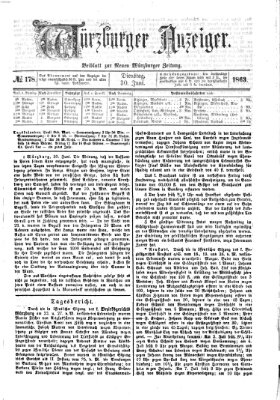 Würzburger Anzeiger (Neue Würzburger Zeitung) Dienstag 30. Juni 1863