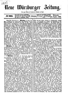 Neue Würzburger Zeitung Mittwoch 23. September 1863