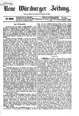 Neue Würzburger Zeitung Dienstag 29. September 1863