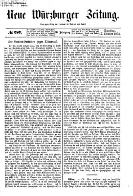 Neue Würzburger Zeitung Samstag 17. Oktober 1863