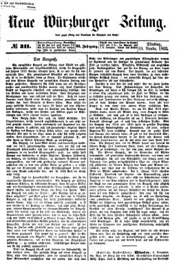 Neue Würzburger Zeitung Dienstag 10. November 1863