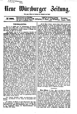 Neue Würzburger Zeitung Samstag 21. November 1863