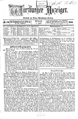 Würzburger Anzeiger (Neue Würzburger Zeitung) Mittwoch 1. Juli 1863