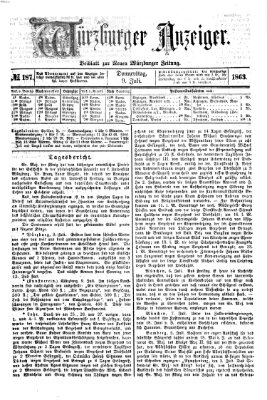 Würzburger Anzeiger (Neue Würzburger Zeitung) Donnerstag 9. Juli 1863