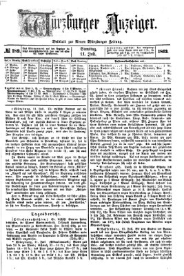 Würzburger Anzeiger (Neue Würzburger Zeitung) Samstag 11. Juli 1863