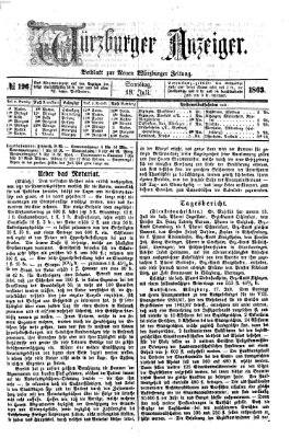 Würzburger Anzeiger (Neue Würzburger Zeitung) Samstag 18. Juli 1863