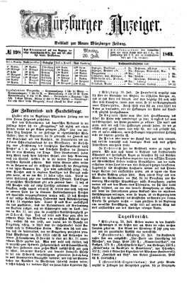 Würzburger Anzeiger (Neue Würzburger Zeitung) Montag 20. Juli 1863