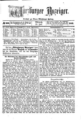 Würzburger Anzeiger (Neue Würzburger Zeitung) Mittwoch 22. Juli 1863