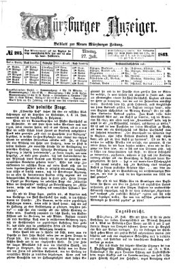 Würzburger Anzeiger (Neue Würzburger Zeitung) Montag 27. Juli 1863