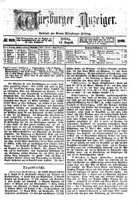 Würzburger Anzeiger (Neue Würzburger Zeitung) Freitag 14. August 1863