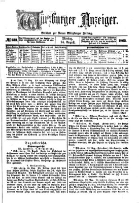 Würzburger Anzeiger (Neue Würzburger Zeitung) Montag 24. August 1863