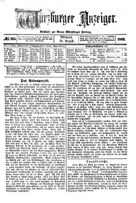 Würzburger Anzeiger (Neue Würzburger Zeitung) Mittwoch 26. August 1863