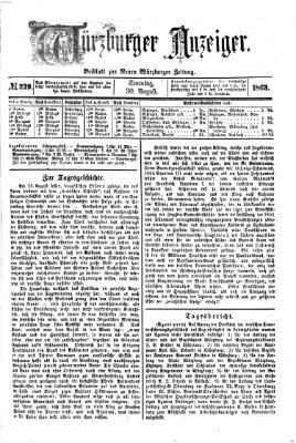 Würzburger Anzeiger (Neue Würzburger Zeitung) Sonntag 30. August 1863