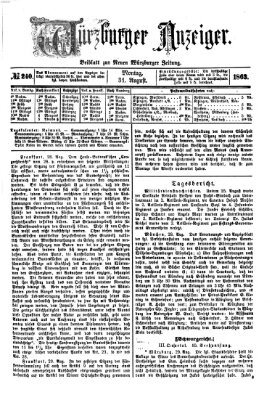 Würzburger Anzeiger (Neue Würzburger Zeitung) Montag 31. August 1863