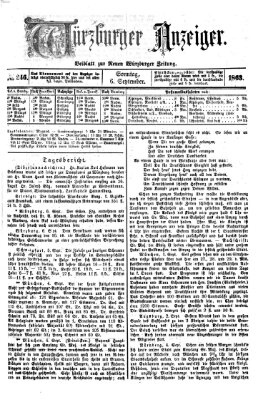 Würzburger Anzeiger (Neue Würzburger Zeitung) Sonntag 6. September 1863