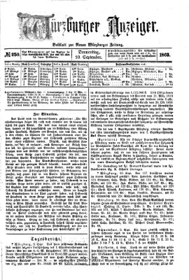 Würzburger Anzeiger (Neue Würzburger Zeitung) Donnerstag 10. September 1863