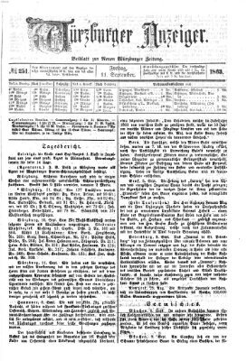 Würzburger Anzeiger (Neue Würzburger Zeitung) Freitag 11. September 1863