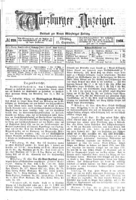 Würzburger Anzeiger (Neue Würzburger Zeitung) Dienstag 15. September 1863