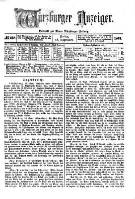 Würzburger Anzeiger (Neue Würzburger Zeitung) Freitag 18. September 1863