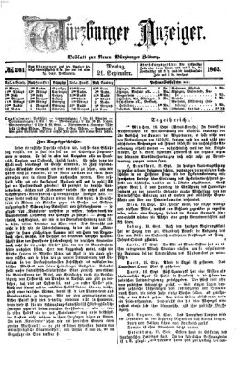 Würzburger Anzeiger (Neue Würzburger Zeitung) Montag 21. September 1863