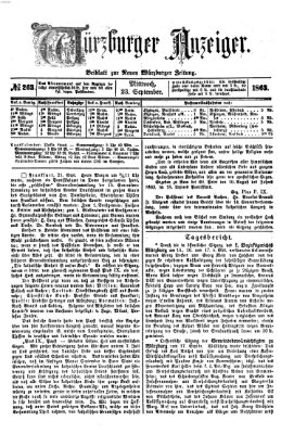 Würzburger Anzeiger (Neue Würzburger Zeitung) Mittwoch 23. September 1863