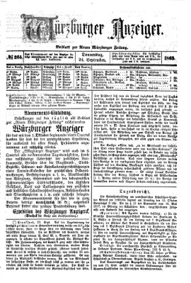 Würzburger Anzeiger (Neue Würzburger Zeitung) Donnerstag 24. September 1863