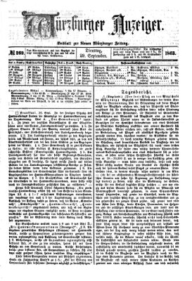 Würzburger Anzeiger (Neue Würzburger Zeitung) Dienstag 29. September 1863